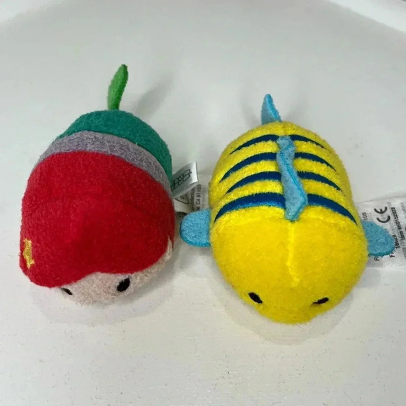 Disney Tsum Tsum Ariel and Flounder Little Mermaid Mini  Plush - Picture 5 of 8